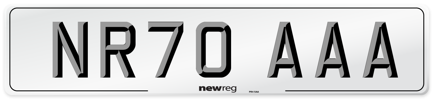 NR70 AAA Number Plate from New Reg
